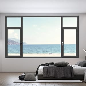Casement Window COW88D (double in-opening with integrated bridge-cutoff screen)
